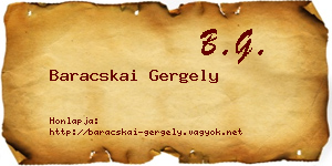 Baracskai Gergely névjegykártya